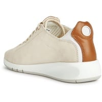 Geox Damen D AERANTIS Sneaker, Off White/Camel, 42 EU