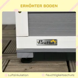 PawHut Hundehütte mit 2 Schüsseln, - Schwarz/Grau/Weiß