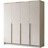 Lukmebel Kleiderschrank AURORA 4D KASCHMIR mit goldenen Chromgriffen – Gold
