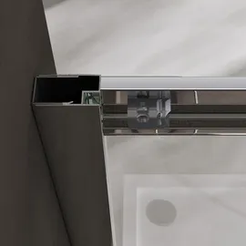 SoGood doporro Duschkabine Schiebetür Duschabtrennung 90x120cm Eckeinstieg Klarglas Eckdusche Esg Glas Höhe 190cm Ravenna16l K - Silber