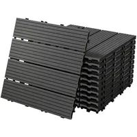 ECD Germany WPC Terrassenfliesen Anthrazit 30 x 30 cm 44 St.