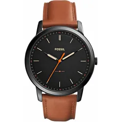 Quarzuhr FOSSIL "MINIMALIST 3H", braun (cognacfarben, schwarz), Armbanduhren, Herren, Armbanduhr, Herrenuhr, Lederarmband