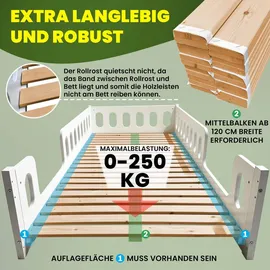 Coemo Rollrost Natur, Holz, 60x120 cm, CE, Made in EU, Schlafzimmer, Lattenroste