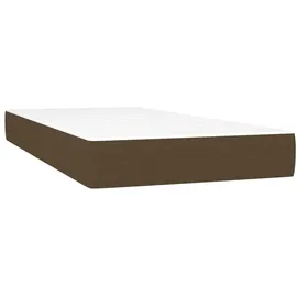 vidaXL Boxspringbett mit Matratze & LED Dunkelbraun 90x200 cm Stoff