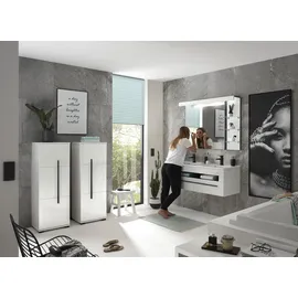 Home Affaire Cantara Halbhochschrank 45 x 126 x 35 cm Weiß MDF/Metall