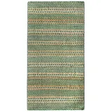 HAMID - Woll- und Jute-Teppich Olivia, Handgewebter Woll-Jute-Teppich für Wohnzimmer, Schlafzimmer, Natürliches Grün, (60 x 110 cm)