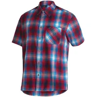 Maier Sports Kurzarmhemd Salsa / Blue Aster / Check 58