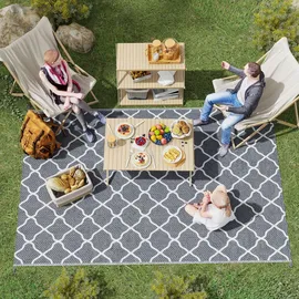 Outsunny Outdoorteppich 182 x 274 cm Grau