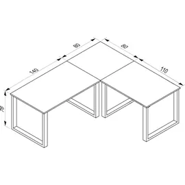 VCM Schreibtisch Lona Weiß