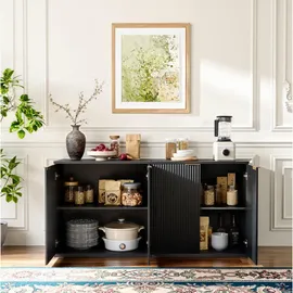 Okwish Sideboard 80 x 80 x 40 cm Schwarz