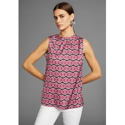 Blusentop, mit elegantem Allover-Print, Gr. 36, rot-gemustert, , 99509517-36