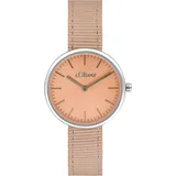 s.Oliver 2033549 20 mm Edelstahlgehäuse silberfarben Textilband altrosa