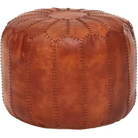 KADIMA DESIGN Sitzhocker Echtleder 52 x 40 x 52 cm Braun