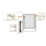 fa-bausysteme Gartentor für Doppelstabmattenzäune Voll-Rahmen Zink 120 cm x 160 cm
