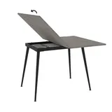 Hela Tische, Esstisch Klapptisch Beja, Dekor Beton dunkel mit Staufach, Rundrohr Füße konisch mit Arretierung, Maß 60-120 x 90cm