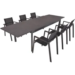 Garten-Essgruppe GARDEN PLEASURE "NEREA", grau, Aluminium, Sitzmöbel-Sets