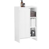 SoBuy Wäscheschrank Badschrank mit Wäschesack Badkommode Weiß BZR156-W