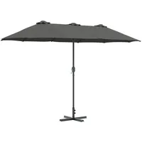 VidaXL Gartenparasol Anthrazit 370 x 197 x 239 cm