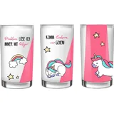 EinhornLiebe - Milchgläser / Trinkgläser (3 Stück) Trinkglas Milchglas Einhorn Unicorn