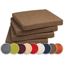 sunnypillow Sitzauflage 40 x 40 x 5 cm braun 4-tlg.