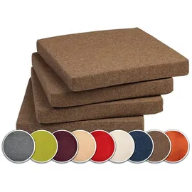 sunnypillow Sitzauflage 40 x 40 x 5 cm braun 4-tlg.