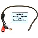 videosecu High Sensitive Vorverstärker Mini Audio Tonabnehmer Tiny Spy Mikrofon mit Power Bypass für Sicherheit Audio Sound Voice Monitoring Recording und Bonus Warnung Aufkleber WD4