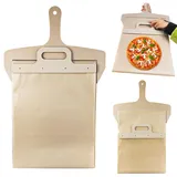 Sliding Pizza Peel, Push-Slide-Design von Pizzaschieber, 30 * 39.8cm Pizzaschaufel, Antihaft-Oberfläche Pizza Schieber, Pizza Slider