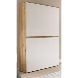inn.furn Mehrzweck Schuhschrank 105 x 175 x 37 cm Weiß/Eiche