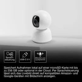 Osram SMART+ WiFi Kamera 360° 4MP 2K QHD Weiß