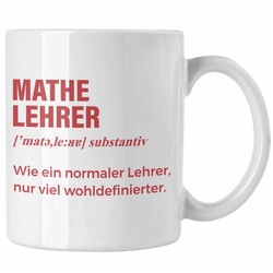 Trendation Tasse Trendation – Mathelehrer Tasse Mathematiker Tassen mit Spruch Lustig Kaffeetasse Geschenk Wie ein Normaler Lehrer weiß