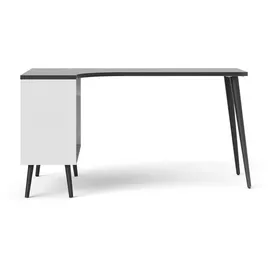 VCM Eckschreibtisch Napoli Weiß / Matt Schwarz