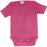 cosilana Baby Kurzarm-Body aus Bio Wolle / Seide Uni Pep-Pink 98/104