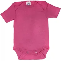 cosilana Baby Kurzarm-Body aus Bio Wolle / Seide Uni Pep-Pink 98/104