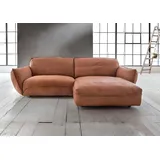 BeType Ecksofa Be Type Be Chilled, Mega Sofa, Bezug: hochwertiges Anilinleder, L-Form, in 2 Breiten mit stylischer und offener Nahtführung braun 260 cm x 85 cm x 180 cm