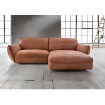 BeType Ecksofa Be Type Be Chilled, Mega Sofa, Bezug: hochwertiges Anilinleder, L-Form, in 2 Breiten mit stylischer und offener Nahtführung braun 260 cm x 85 cm x 180 cm