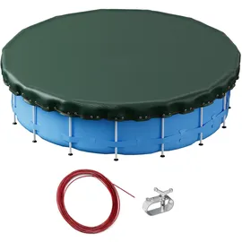 Wiltec Poolabdeckung rund Schwarz/Grün Ø 560 cm