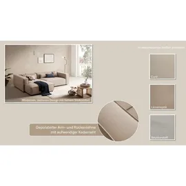 LeGer Home by Lena Gercke Ecksofa "PIARA XXL, Big-Sofa, Cord, Leinenoptik o. Strukturstoff, L-Form", beige (hellbeige), B:288cm H:66cm T:198cm, 100% Polyester, LEGER HOME BY LENA GERCKE, Sofas, Ecksofa, wahlweise Ottomane rechts/links, Kedernaht, extra tiefe Sitzfläche