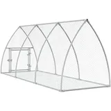 vidaXL Hasenstall 300x105x120 cm Silbern