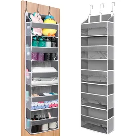 cozary Hängeorganizer Tür mit 5 Taschen, Tür Organizer Faltbar und Platzsparend, Faltbarer Hängeorganizer Camping, Hängeaufbewahrung für Kinderzimmer, Hängeregal Tür für Bad, Schlafzimmer, Küche, Wohnheim