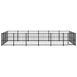 vidaXL Outdoor-Hundezwinger 16,94 m2 Stahl Schwarz