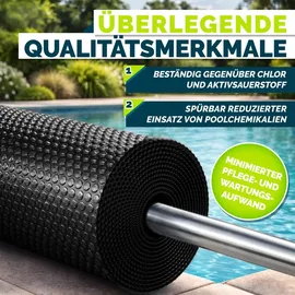 tillvex Premium Pool Solarabdeckplane schwarz Ø 457 cm