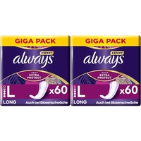 Always Profresh Slipeinlagen Damen Large (60 Binden), Giga Pack, Geruchskontrolle, für maximalen Schutz am Tag (Packung mit 2)