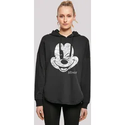 Kapuzenpullover F4NT4STIC "Disney Micky Maus Zeichentrick Since Beaten Face", Damen, Gr. S, schwarz, Obermaterial: 100% Baumwolle, casual, oversize, Langarm, Pullover, Print