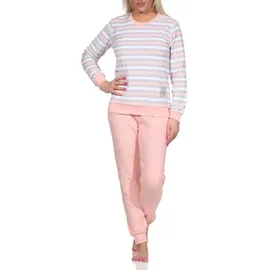 normann Frottee Pyjama Ringel-Optik Eiskristall-Motiv Rosa 40-42