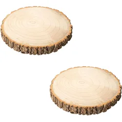 Dekoteller CREATIV DECO "Weihnachtsdeko", braun, H:4,00cm Ø:33,00cm, Holz, Dekoschalen, Naturholz-Scheibe - jeder Artikel individuell gemasert