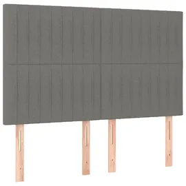 vidaXL Boxspringbett mit Matratze & LED Dunkelgrau 140x200 cm Stoff