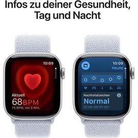 Apple Watch Series 10 GPS 42 mm Aluminiumgehäuse silber Sport Loop blaue Wolke