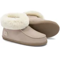 Vanuba Handgemacht Lammfell Hausschuhe Damen - Pantoffeln Damen 39 Beige/Weiß - 39 EU