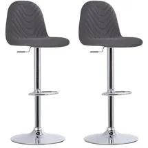 byLIVING CASINO, 2-er Set, Webstoffbezug anthrazit, Gestell chrom