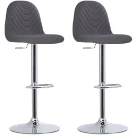 byLIVING CASINO, 2-er Set, Webstoffbezug anthrazit, Gestell chrom
